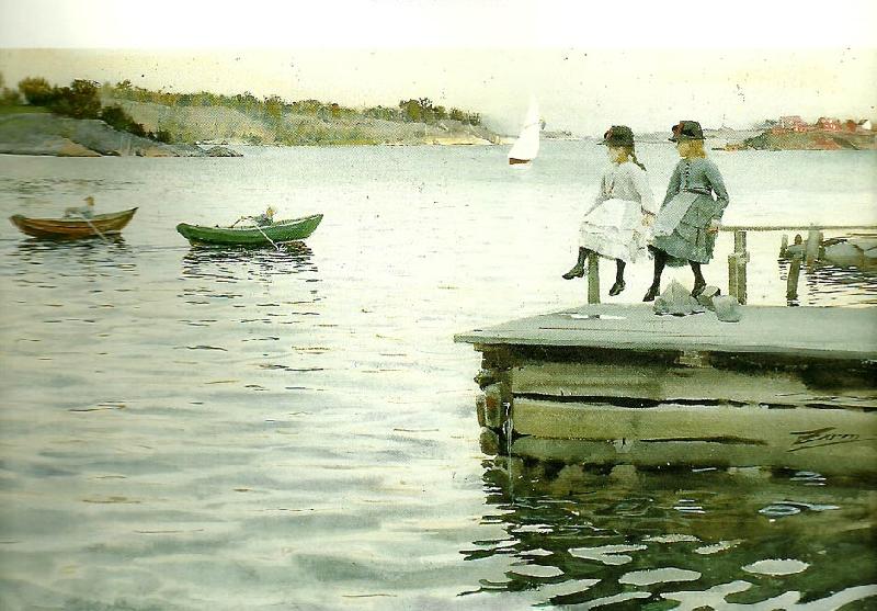 Anders Zorn kapprodd oil painting image